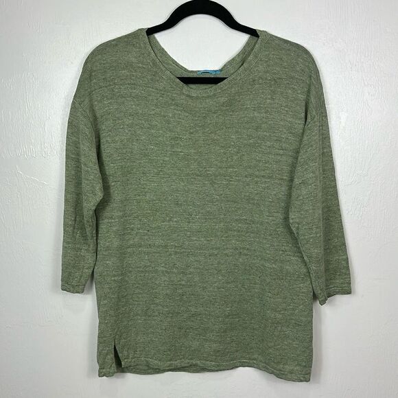 J. McLaughlin Alva Crew Neck Pullover Sweater In Light Olive Green Size M - Picture 2 of 8